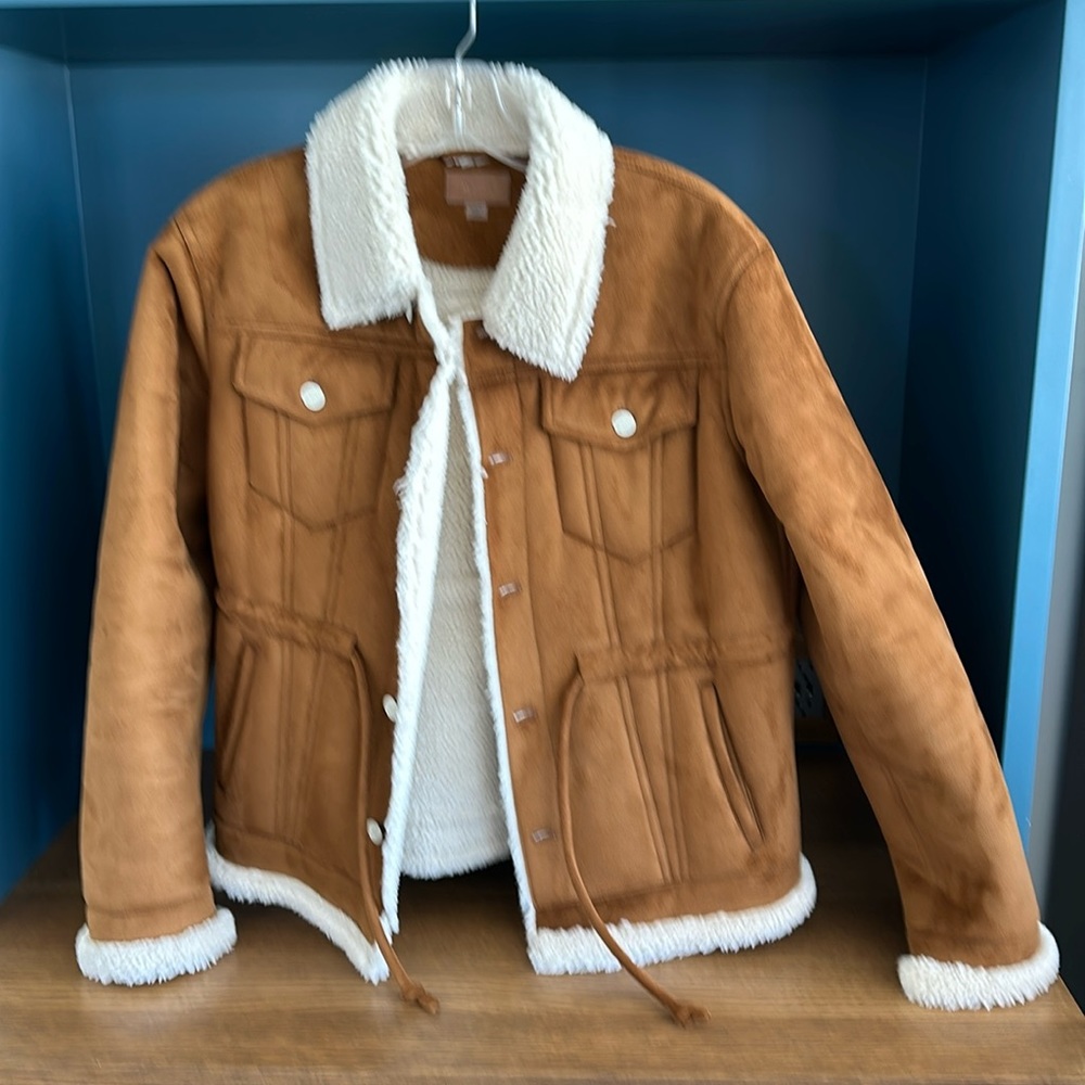 MOTHER The Drifter Coat, color Chalet Girl, size small, Faux Suede